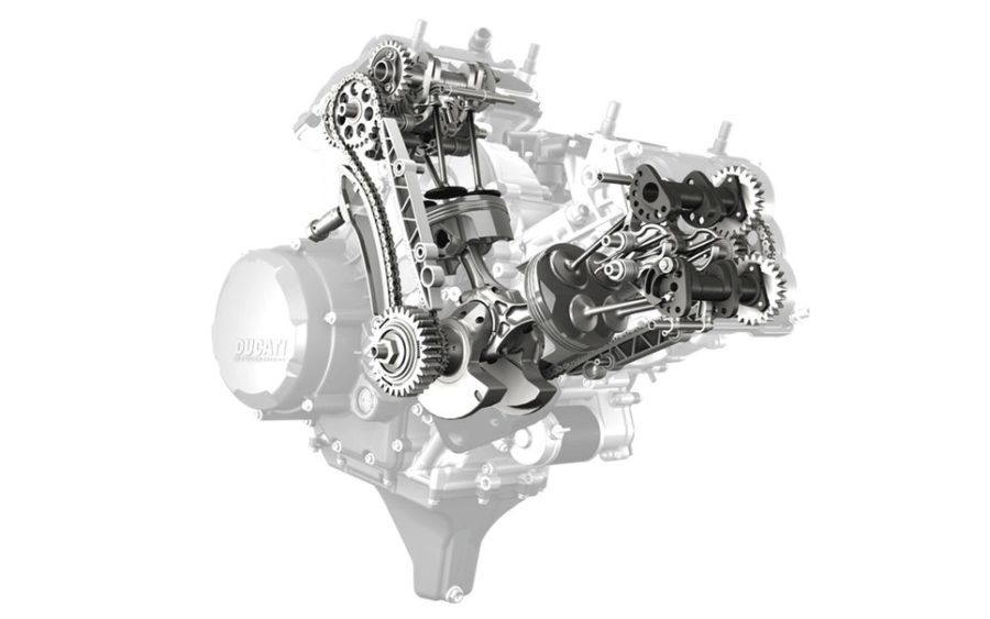 Moteur avec actionnement des soupapes par desmodromique